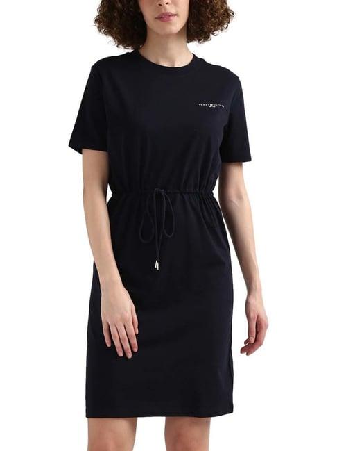 tommy hilfiger navy blue cotton dress