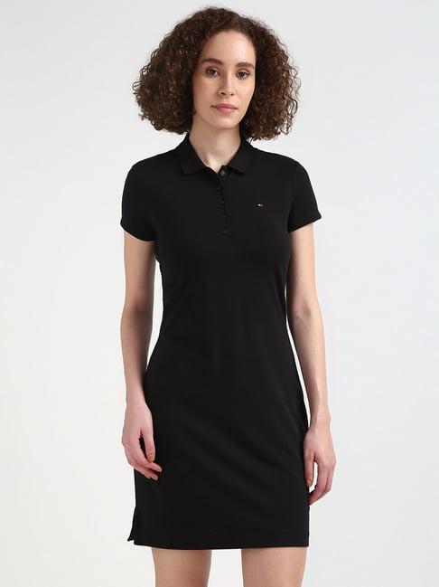 tommy hilfiger black cotton dress