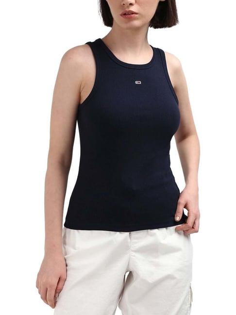 tommy hilfiger dark night navy cotton top