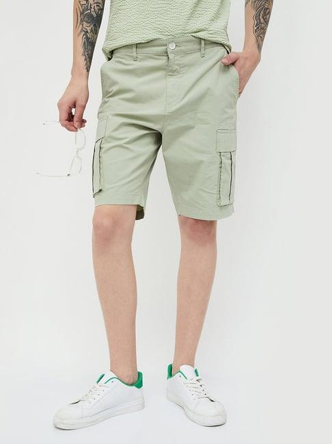 forca by lifestyle sage green regular fit cargo shorts