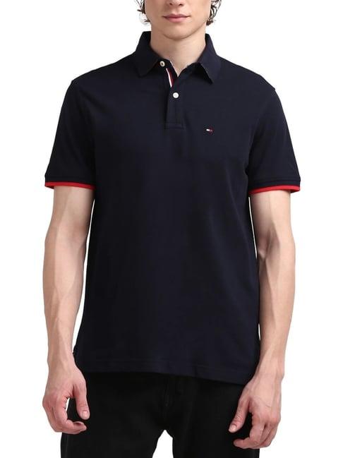 tommy hilfiger navy blue regular fit polo t-shirt