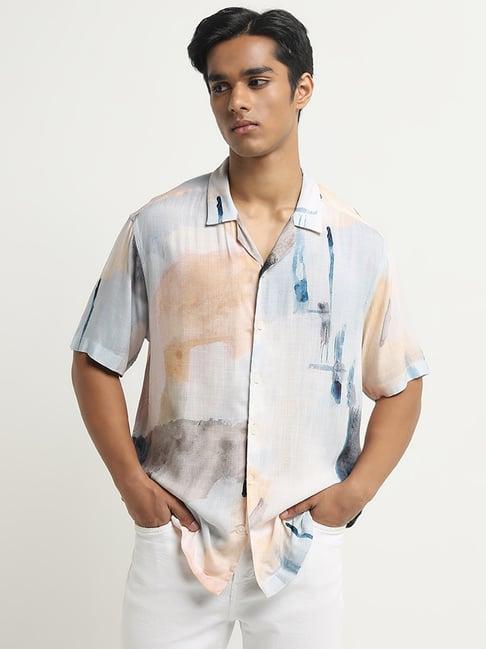 nuon by westside multicolour abstract print relaxed-fit shirt