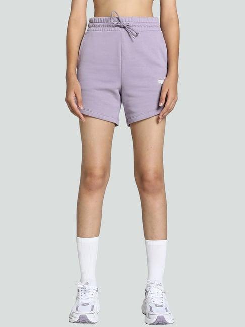 puma purple high rise sports shorts