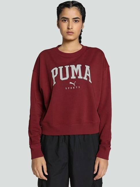 puma red printed sports sweatshirt