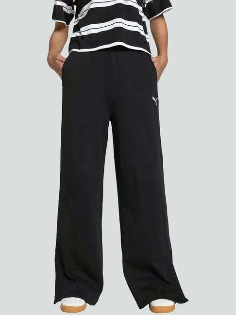 puma black cotton sports track pants