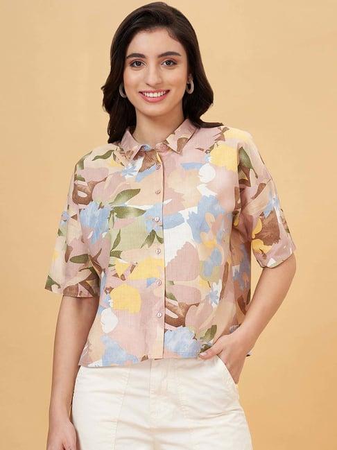 honey by pantaloons pink printed shirt