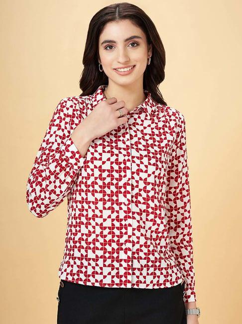 annabelle by pantaloons red printed shirt