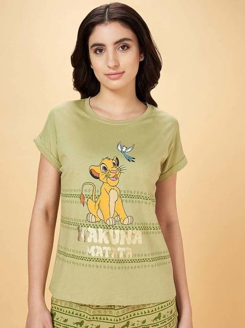 dreamz by pantaloons green cotton printed t-shirt