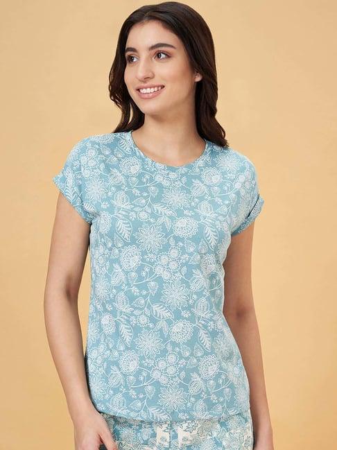 dreamz by pantaloons blue cotton printed t-shirt