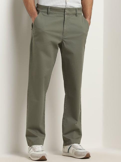 wes casuals by westside sage straight-fit mid-rise cotton blend chinos