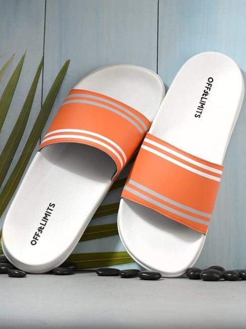 off limits men's coast orange slides