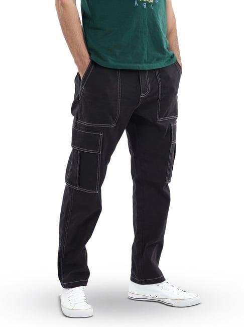 celio* black regular fit cargos