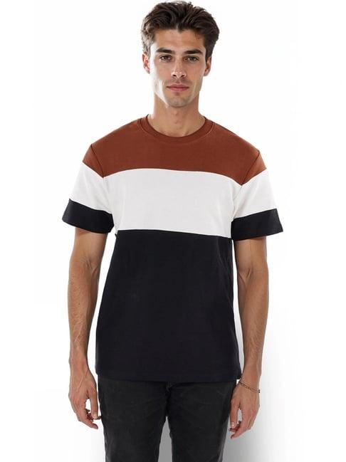 celio* black straight fit colour block t-shirt