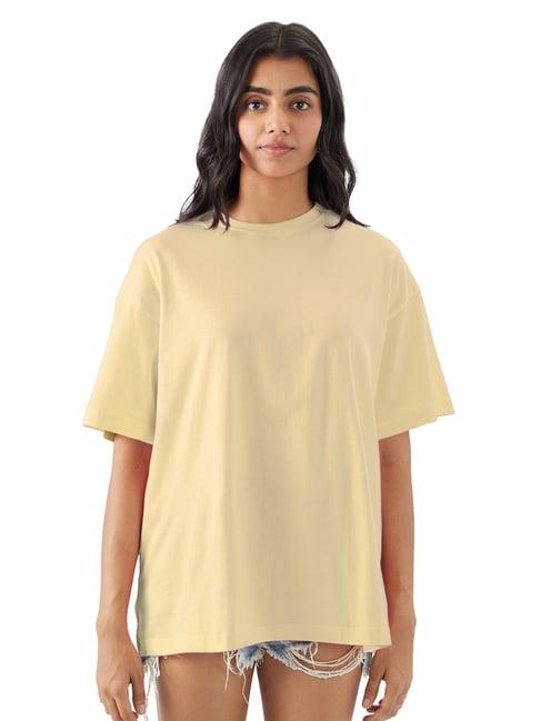 the souled store off white relaxed fit oversized t-shirt