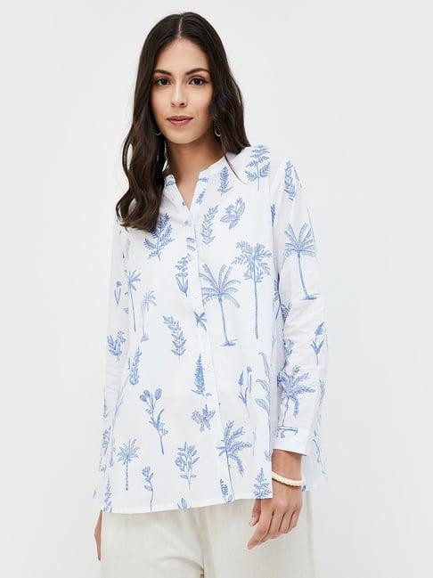 melange by lifestyle white printed tunic