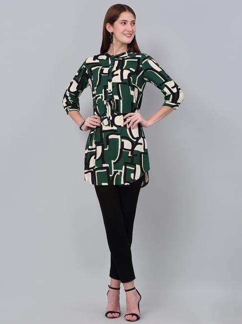 cantabil green printed tunic