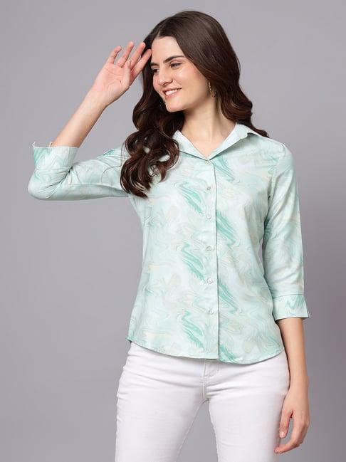 cantabil green printed top