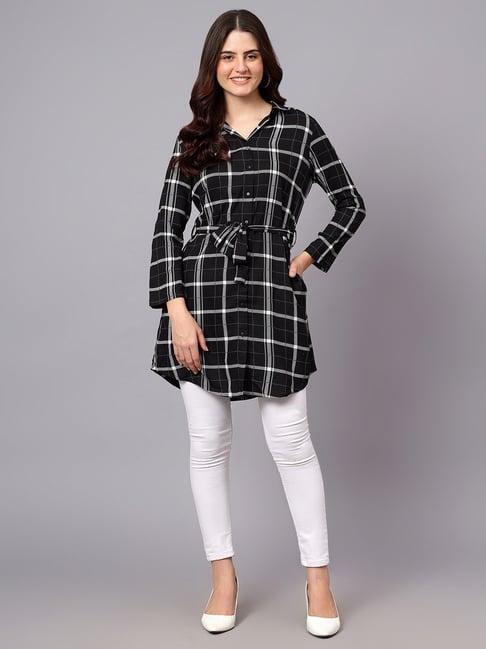 cantabil black checks tunic