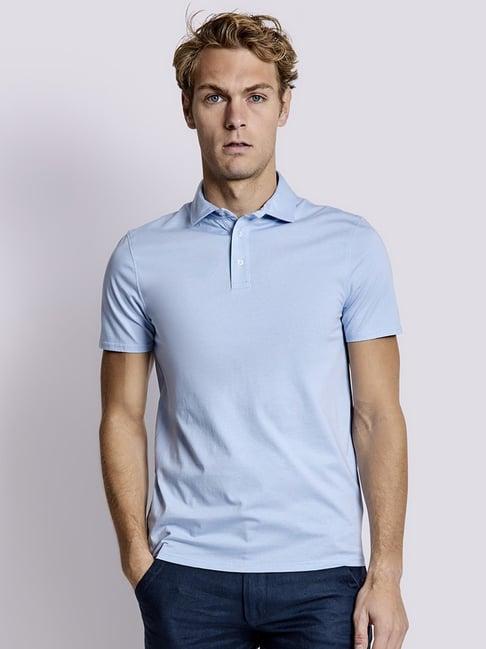 bruun & stengade blue regular fit polo t-shirt