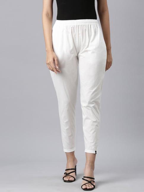 twin birds white cotton pants