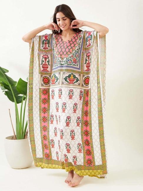 the kaftan company white printed kaftan