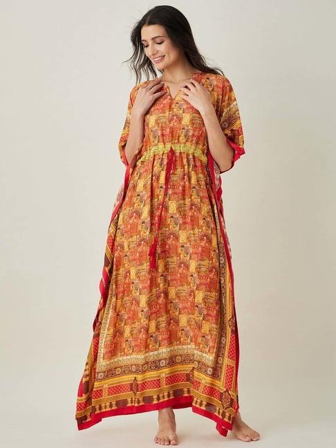 the kaftan company red printed kaftan