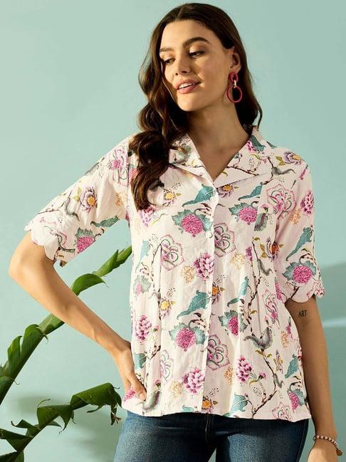 the kaftan company white printed shirt