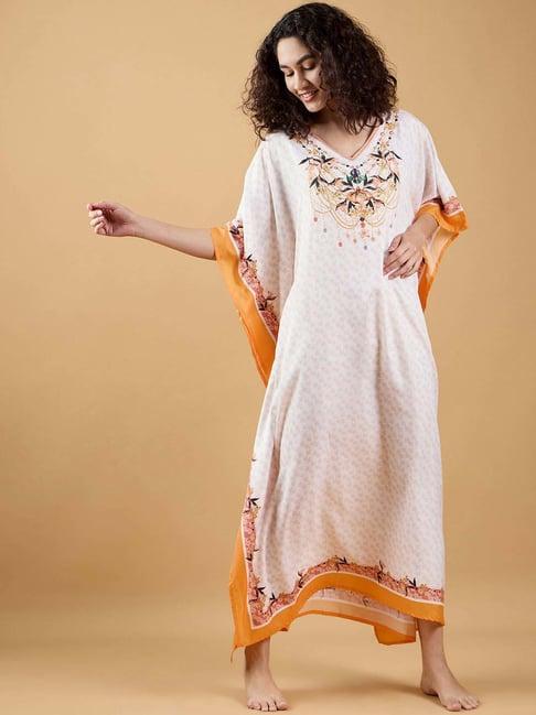 the kaftan company white printed kaftan