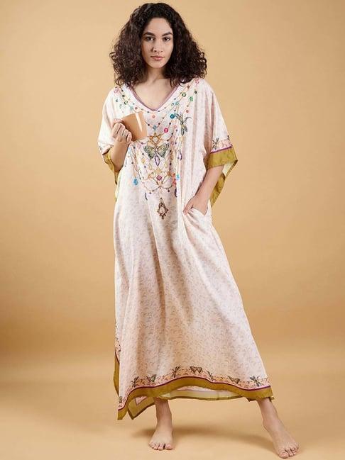 the kaftan company white printed kaftan