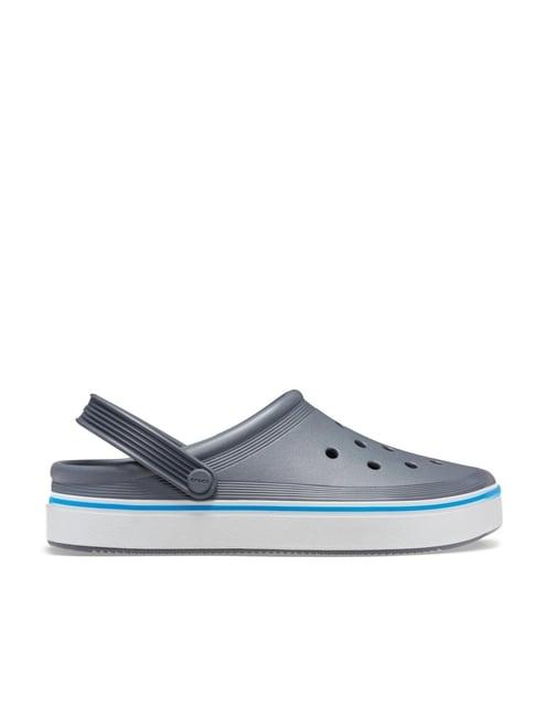 crocs men's off court blue back strap clogs