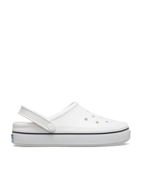 crocs men's off court white back strap clogs