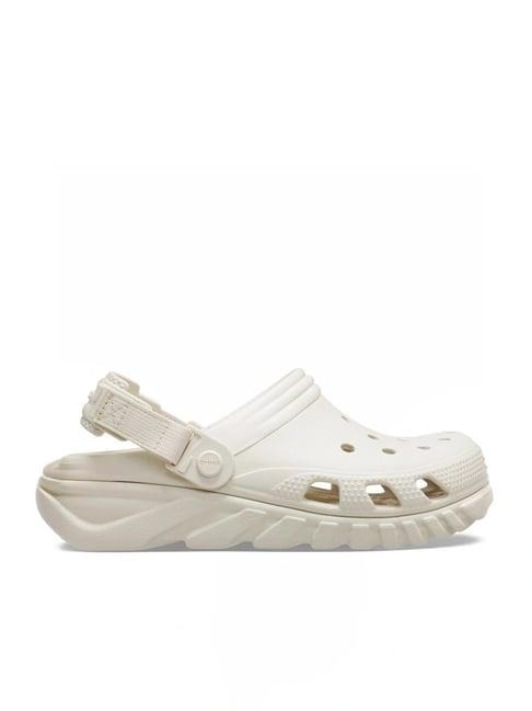 crocs men's duet white back strap clogs