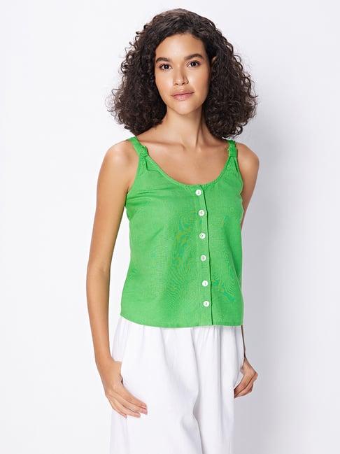 cover story green regular fit top