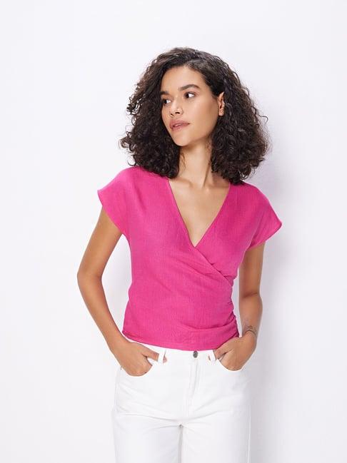 cover story fuchsia regular fit top