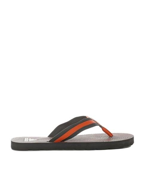 adidas men's hurtle grey & orange flip flops