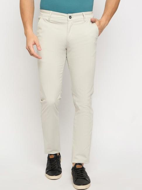 duke white cotton slim fit chinos