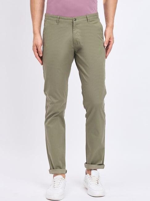 duke olive cotton slim fit chinos