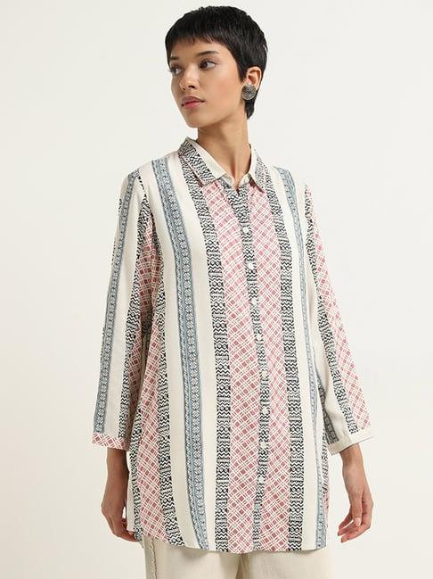 utsa by westside multicolour geometric design straight tunic