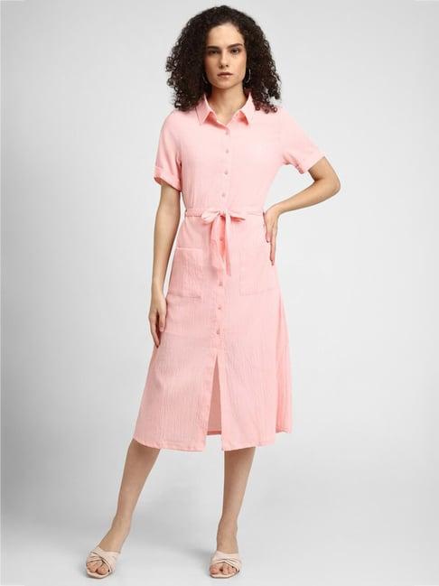 forever 21 peach regular fit shirt dress