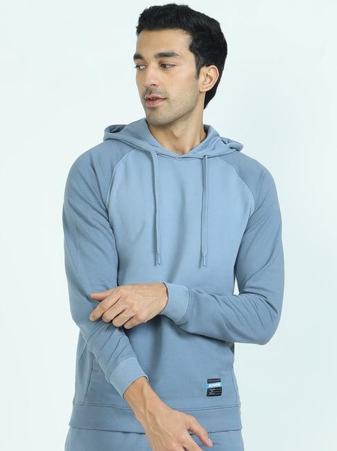 xyxx ice blue regular fit hooded sweatshirt