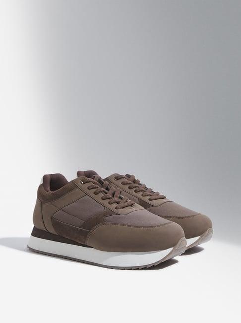 soleplay by westside brown lace-up sneakers