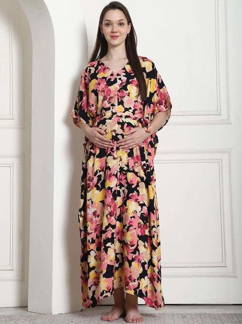 secret wish multi rayon floral straight kaftan