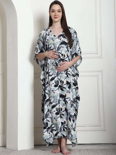 secret wish black rayon floral straight kaftan