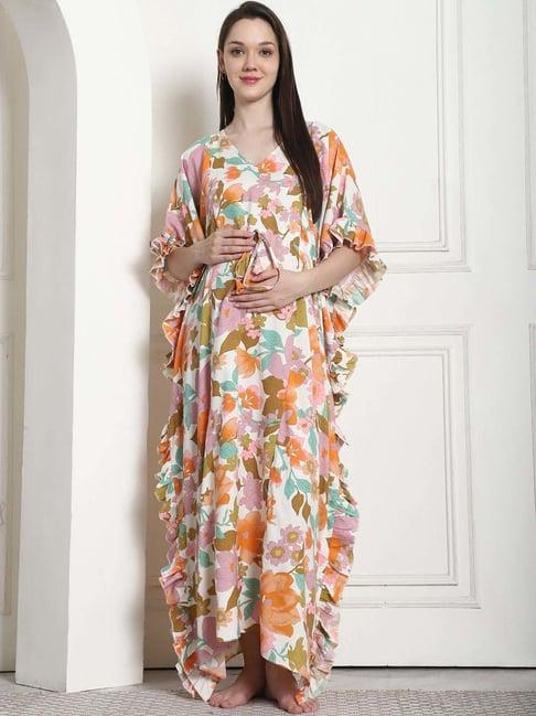 secret wish multi rayon floral straight kaftan