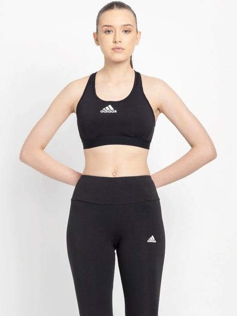 adidas black printed sports bra