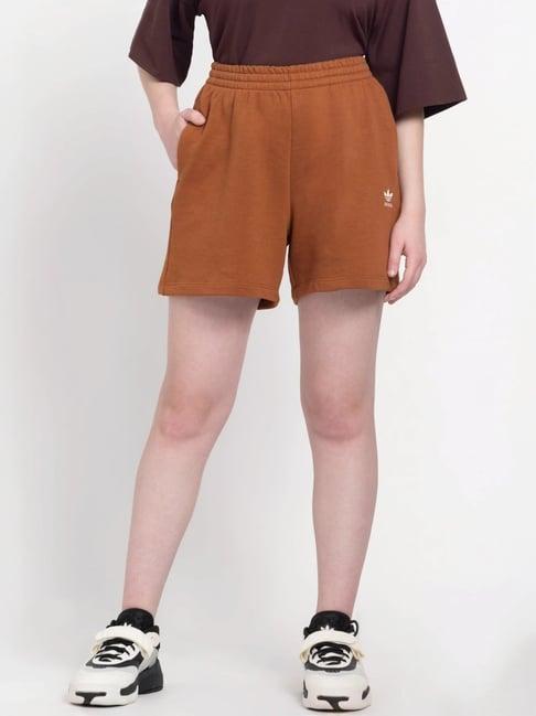 adidas originals brown plain sports shorts