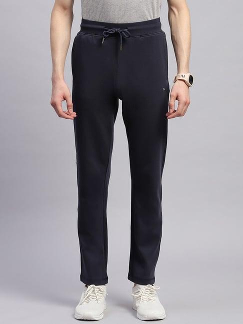 monte carlo navy blue regular fit trousers