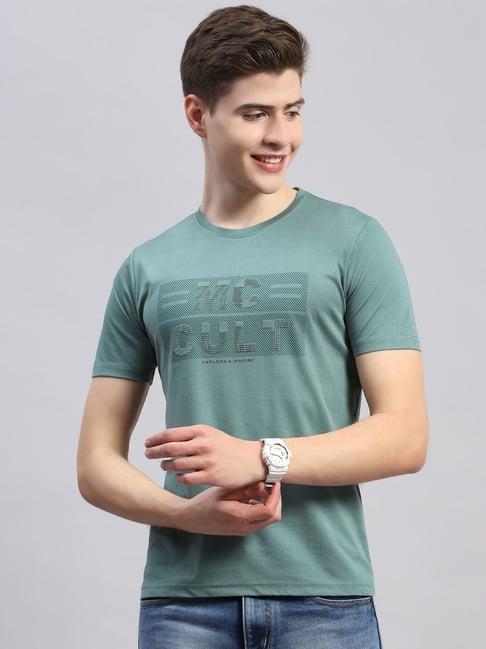 monte carlo green smart fit printed t-shirt