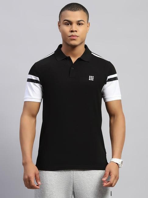 rock.it black cotton regular fit polo t-shirt