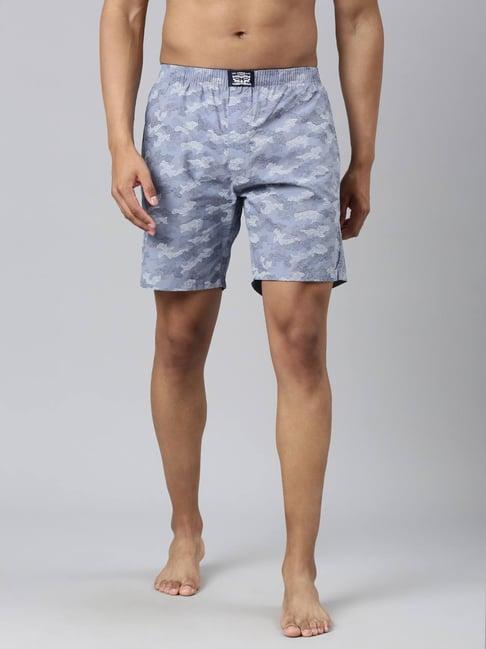 levi's blue pure cotton relaxed fit printed shorts